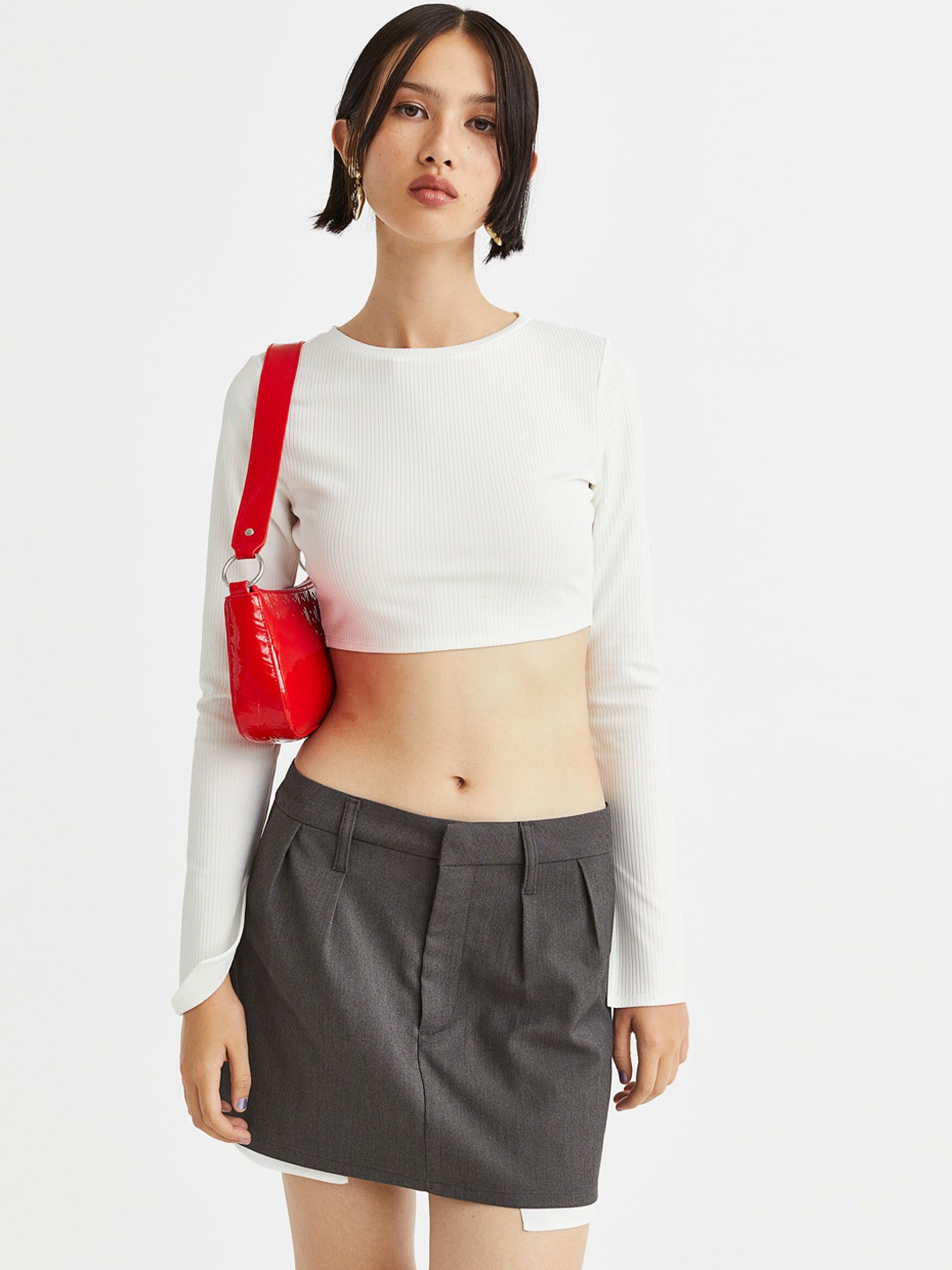 

H&M Women Grey Mini skirt