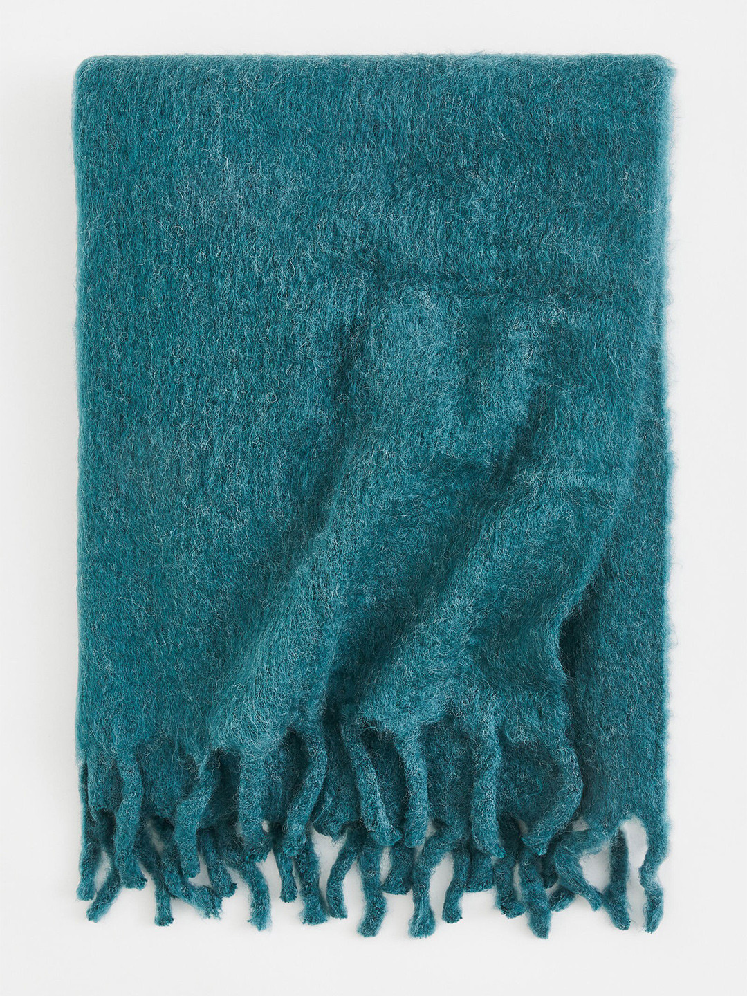 

H&M Unisex Soft wool-blend blanket, Turquoise blue