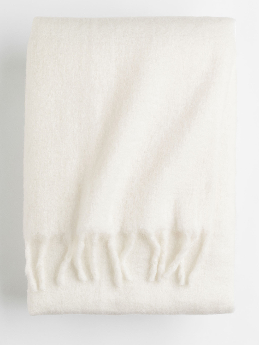 

H&M White Soft Wool-Blend Blanket