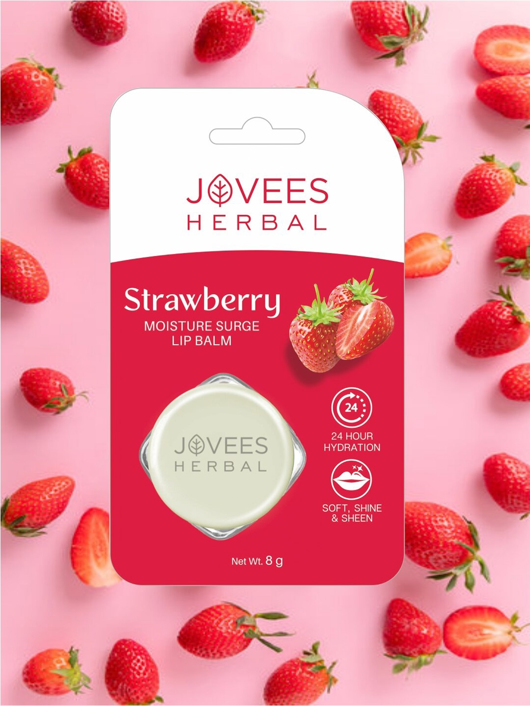 

Jovees Strawberry Moisture Surge Lip Balm-8 g, Off white
