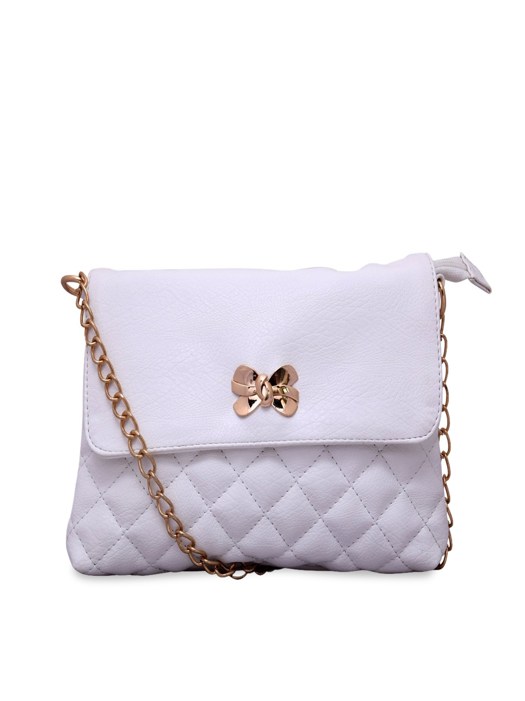 

Lychee bags White Structured Sling Bag with Quilted