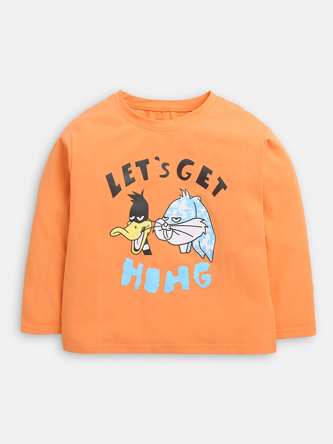 

Hopscotch Girls Orange Looney Tunes Printed T-shirt