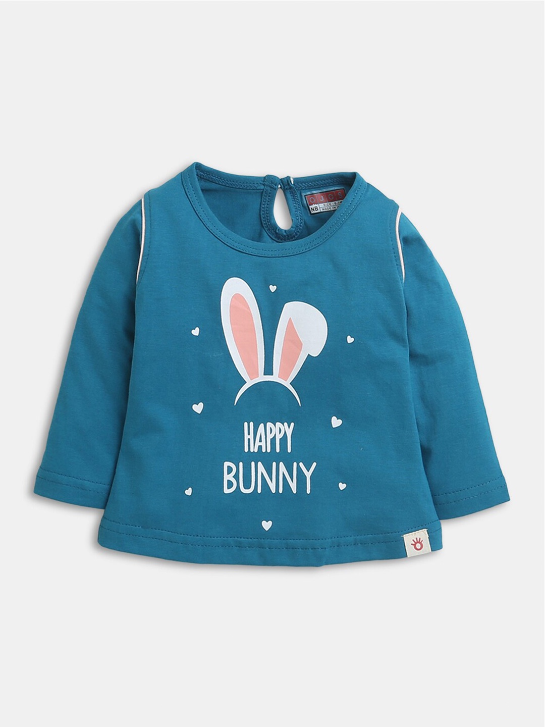 

Hopscotch Girls Blue Humor and Comic Printed Round Neck CottonT-shirt