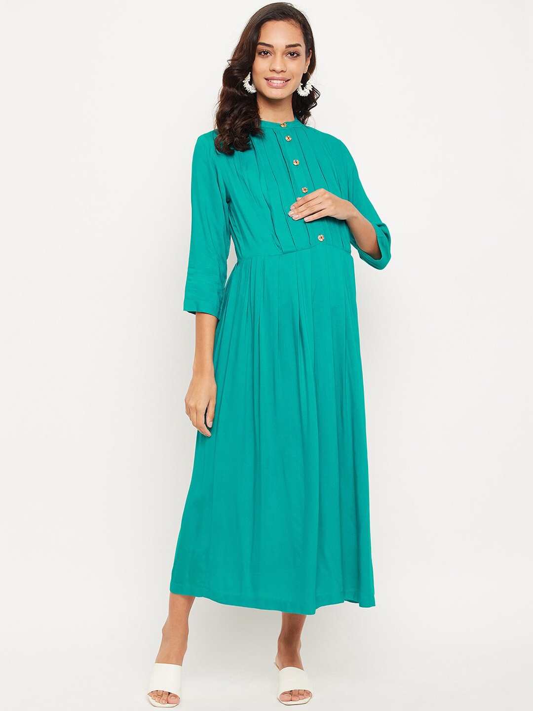 

NABIA Maternity Women Blue Maxi Dress