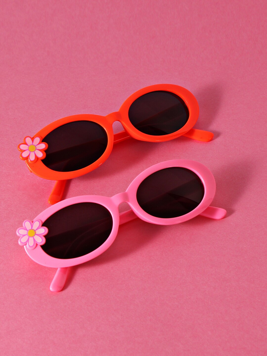 

DukieKooky Kids Pack of 2 Black Lens & Orange Oval Sunglasses - DKSG359A