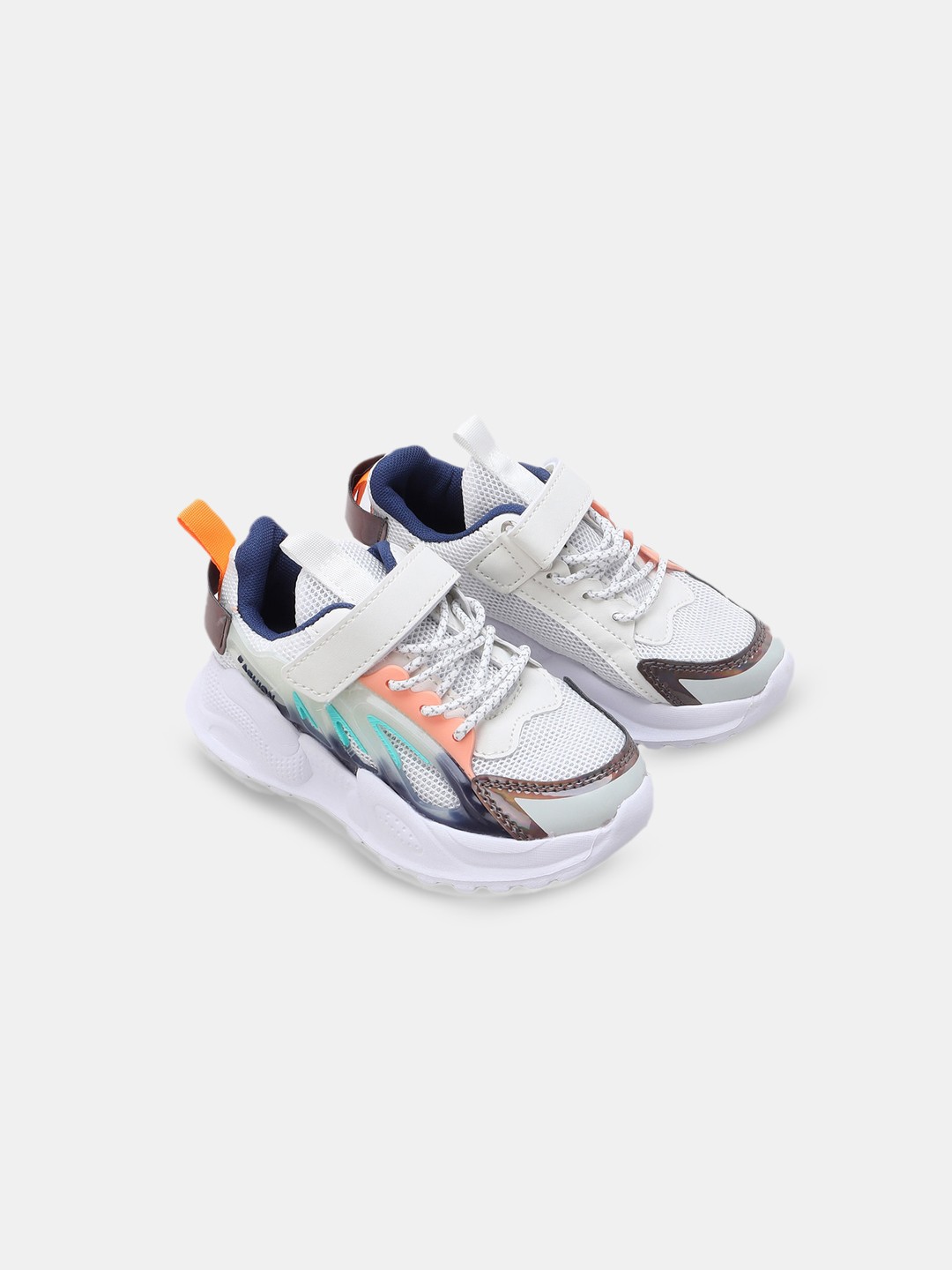 

Hopscotch Boys Orange Printed Sneakers