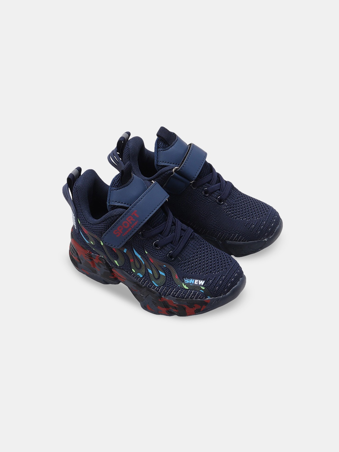

Hopscotch Boys Blue Printed Velcro Sneakers