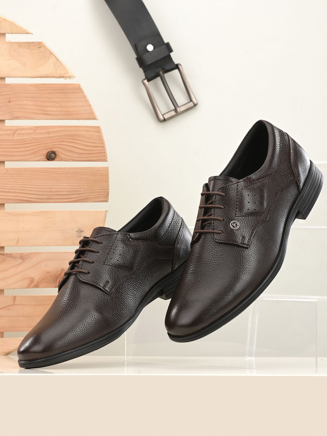

Alberto Torresi Men Brown Solid Formal Derbys Shoes