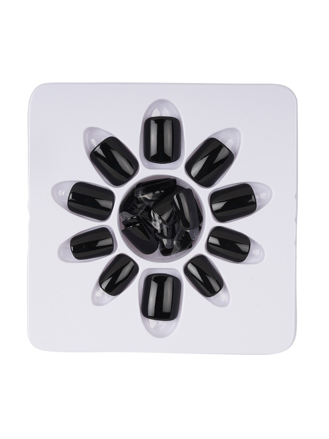 

LICK Set Of 2 False/Fake Reusable Acrylic Press on Nails With Quick Dry Nail Glue, Maroon