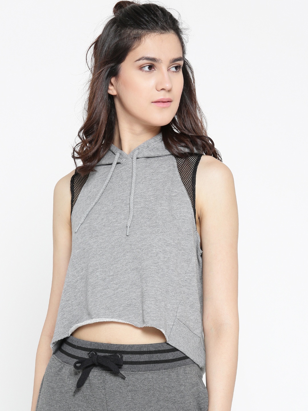

Aeropostale Women Grey Melange Solid Top
