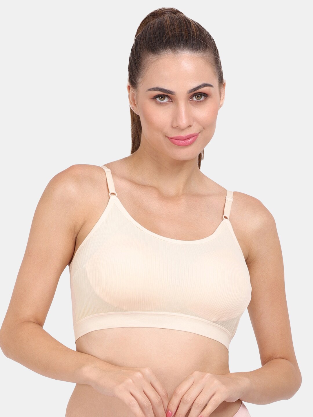 

Amour Secret Beige Lightly Padded Dry Fit Sports Bra