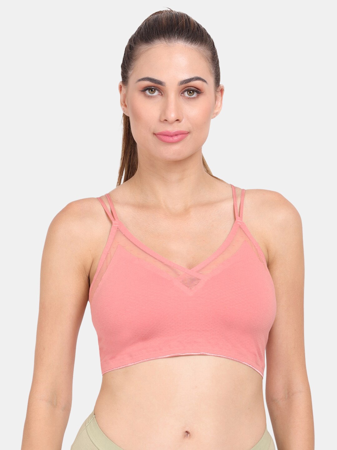 

Amour Secret Coral Lightly Padded Dry Fit Sports Bra