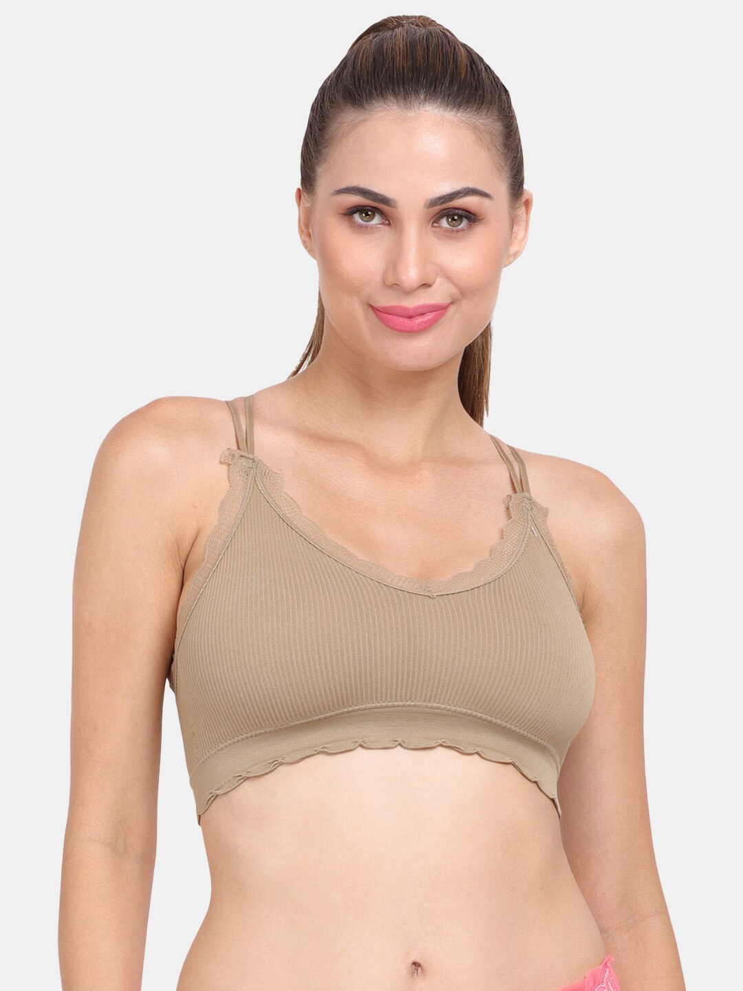 

Amour Secret Beige Lightly Padded Dry Fit Sports Bra