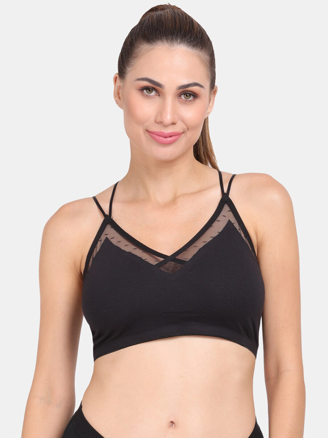 

Amour Secret Black Lightly Padded Dry Fit Sports Bra