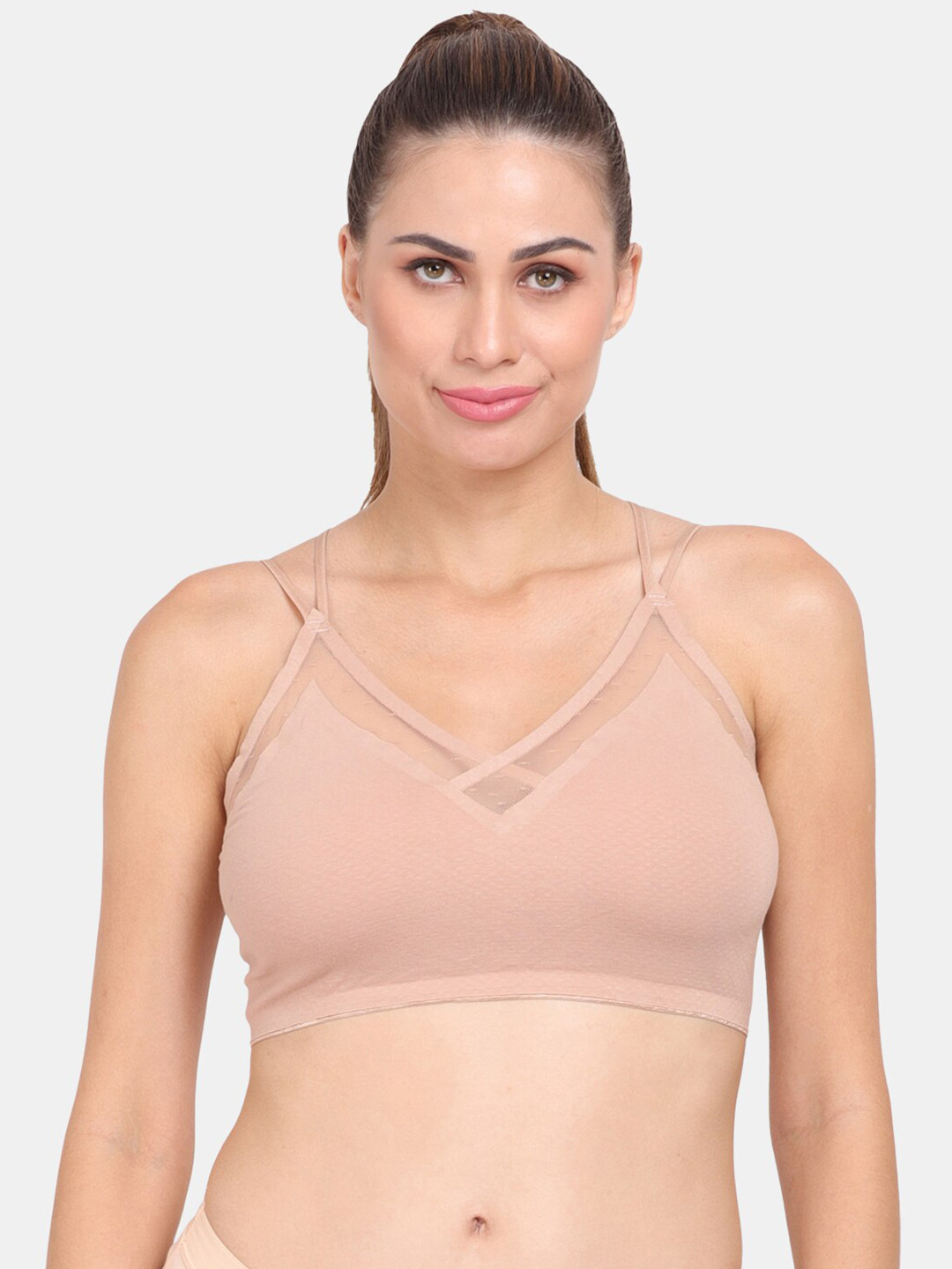 

Amour Secret Beige Lightly Padded Dry fit Sports Bra