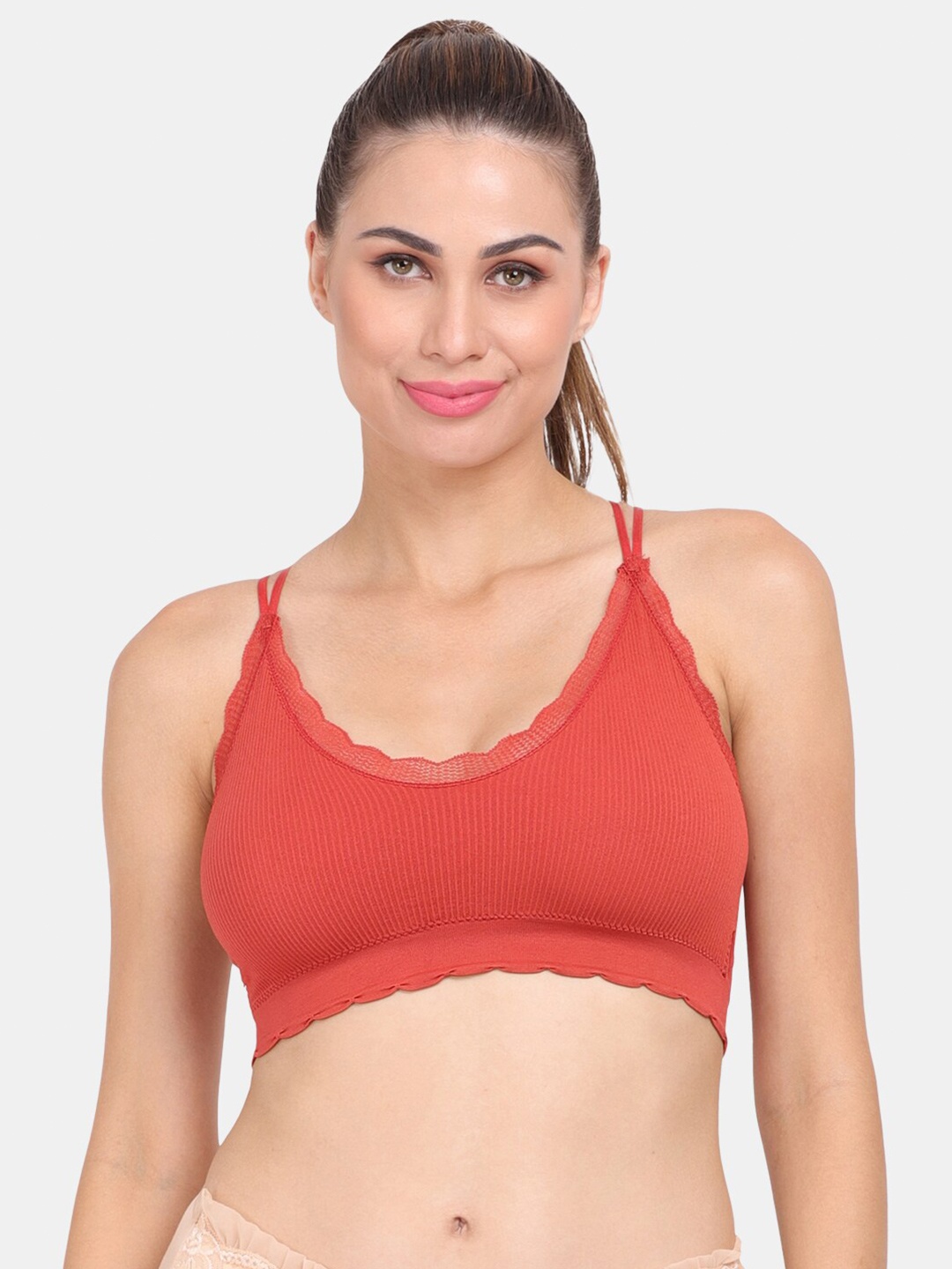 

Amour Secret Rust Red Lightly Padded Dry Fit Sports Bra