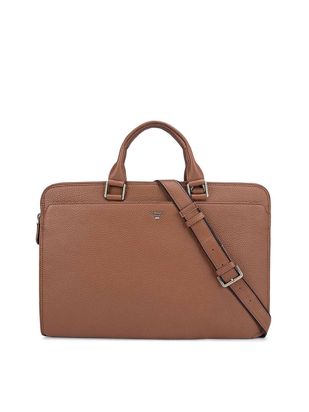 

Da Milano Men Brown Textured Leather Laptop Sleeve