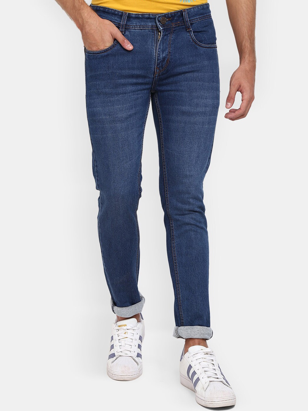 

V-Mart Men Blue Classic Slim Fit Light Fade Cotton Jeans