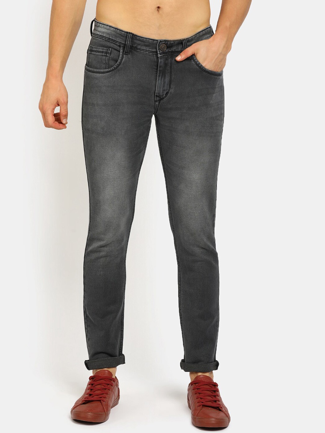 

V-Mart Men Grey Classic Light Fade Cotton Jeans