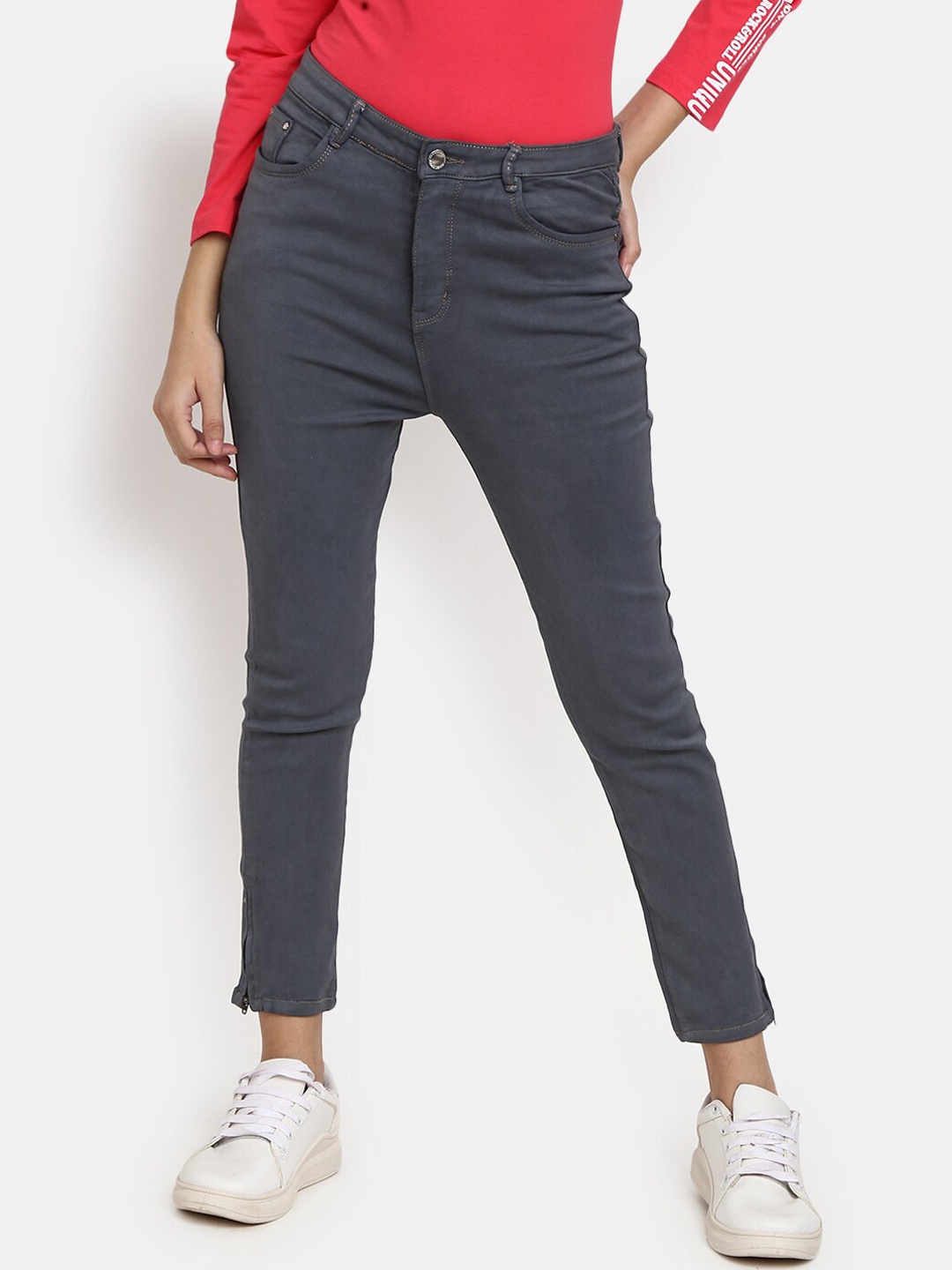 

V-Mart Women Grey Dark Shade Classic Cotton Jeans