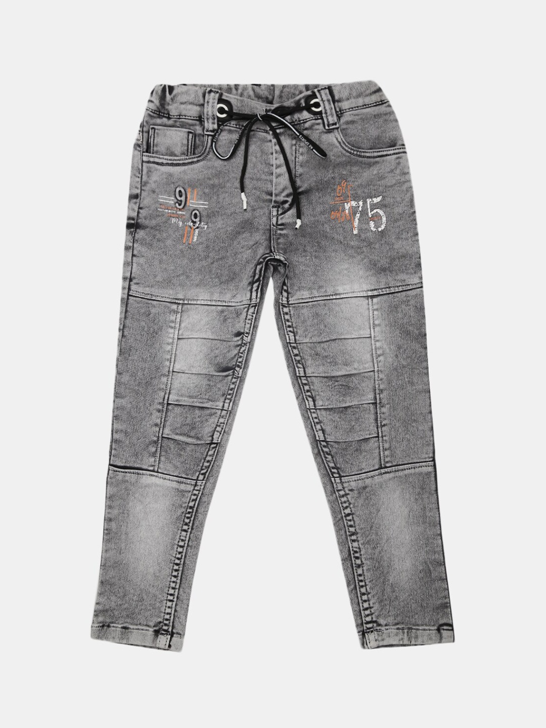 

V-Mart Boys Grey Heavy Fade Embellished Classic Cotton Jeans