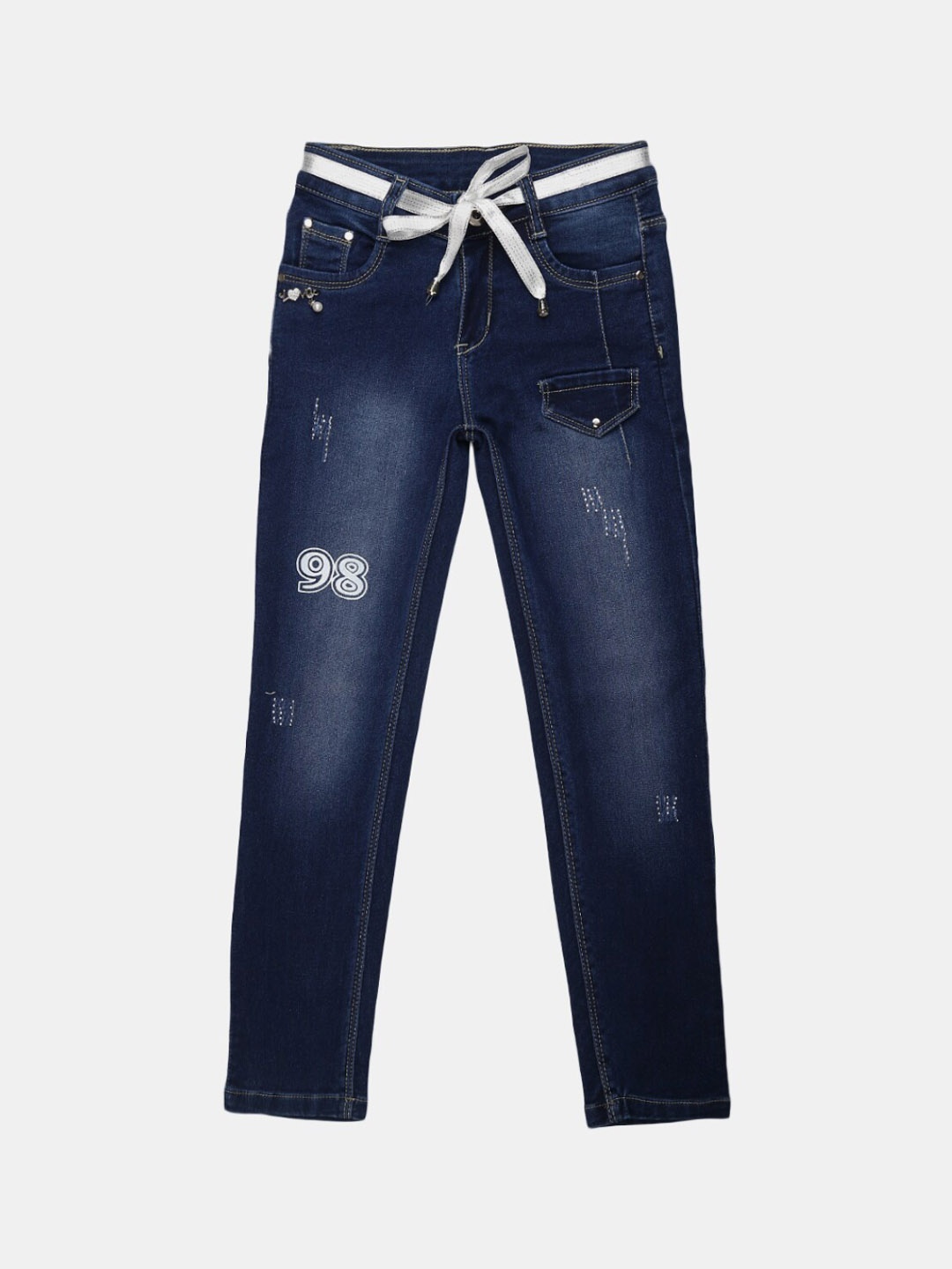 

V-Mart Girls Blue Classic Light Fade Cotton Jeans