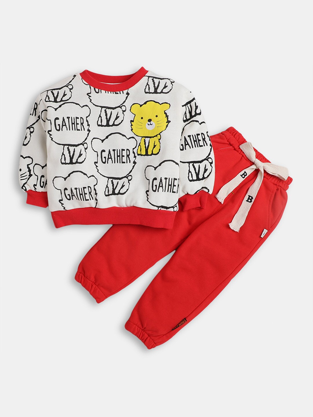 

Hopscotch Boys Red & White Printed T-shirt with Trousers