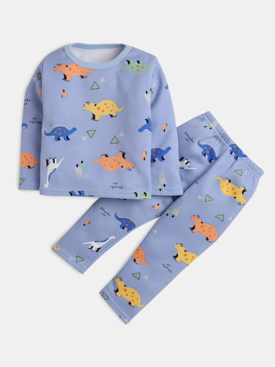 

Hopscotch Boys Blue & Yellow Printed Top With Pyjamas