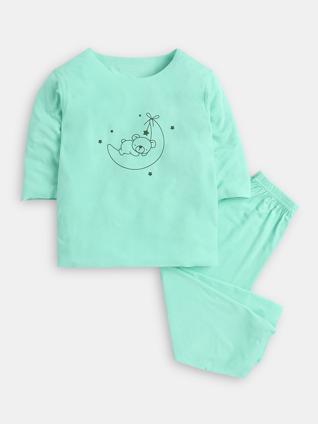 

Hopscotch Boys Green Printed Top With Pyjamas