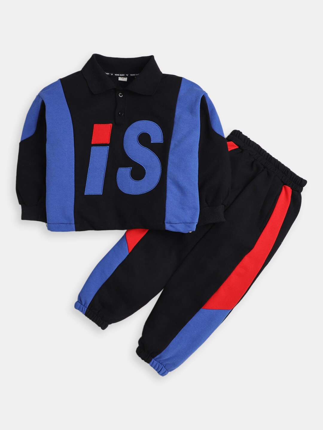 

Hopscotch Boys Black & Blue Printed T-shirt With Trousers