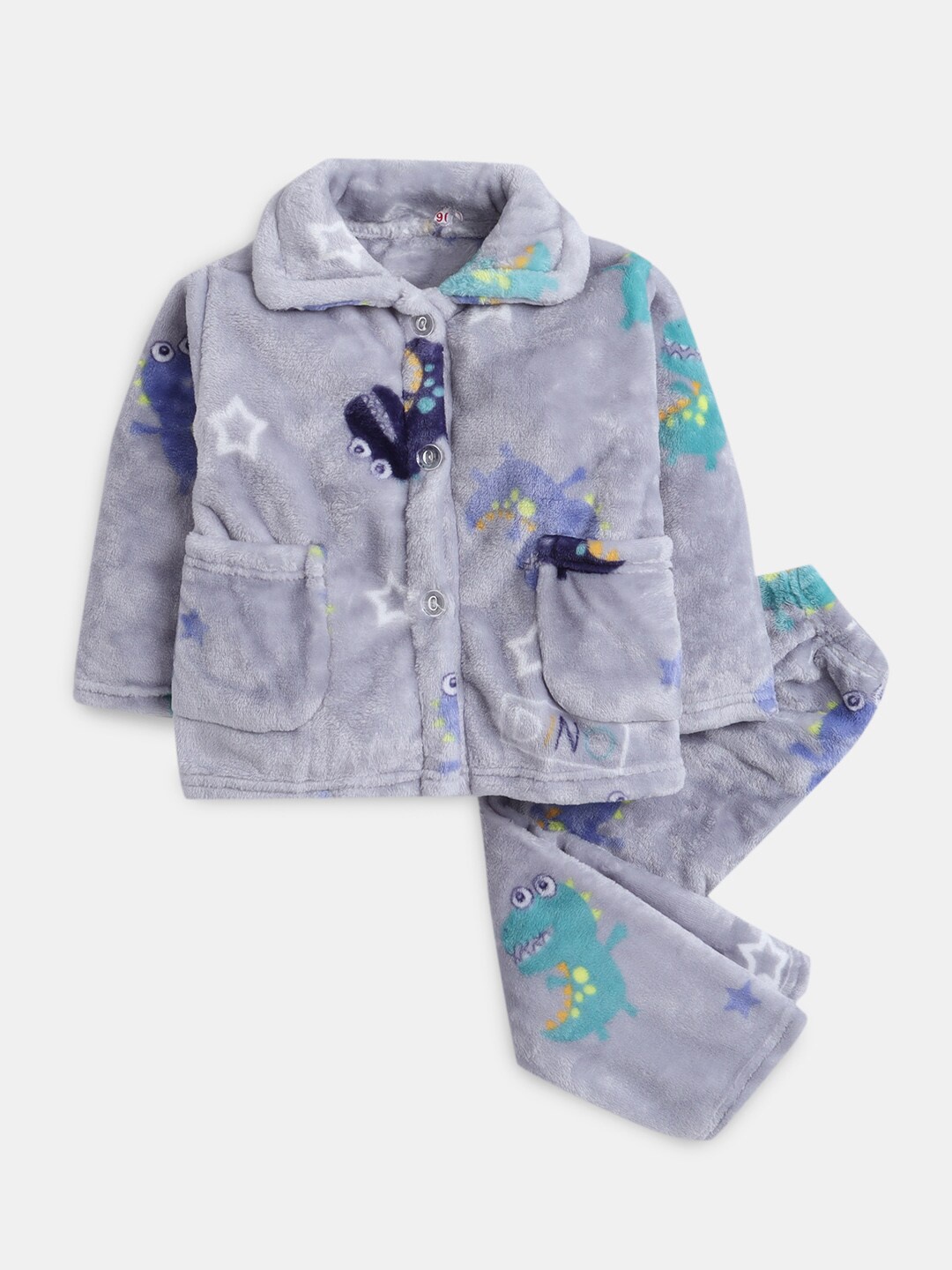 

Hopscotch Boys Grey & White Printed Top With Pyjamas