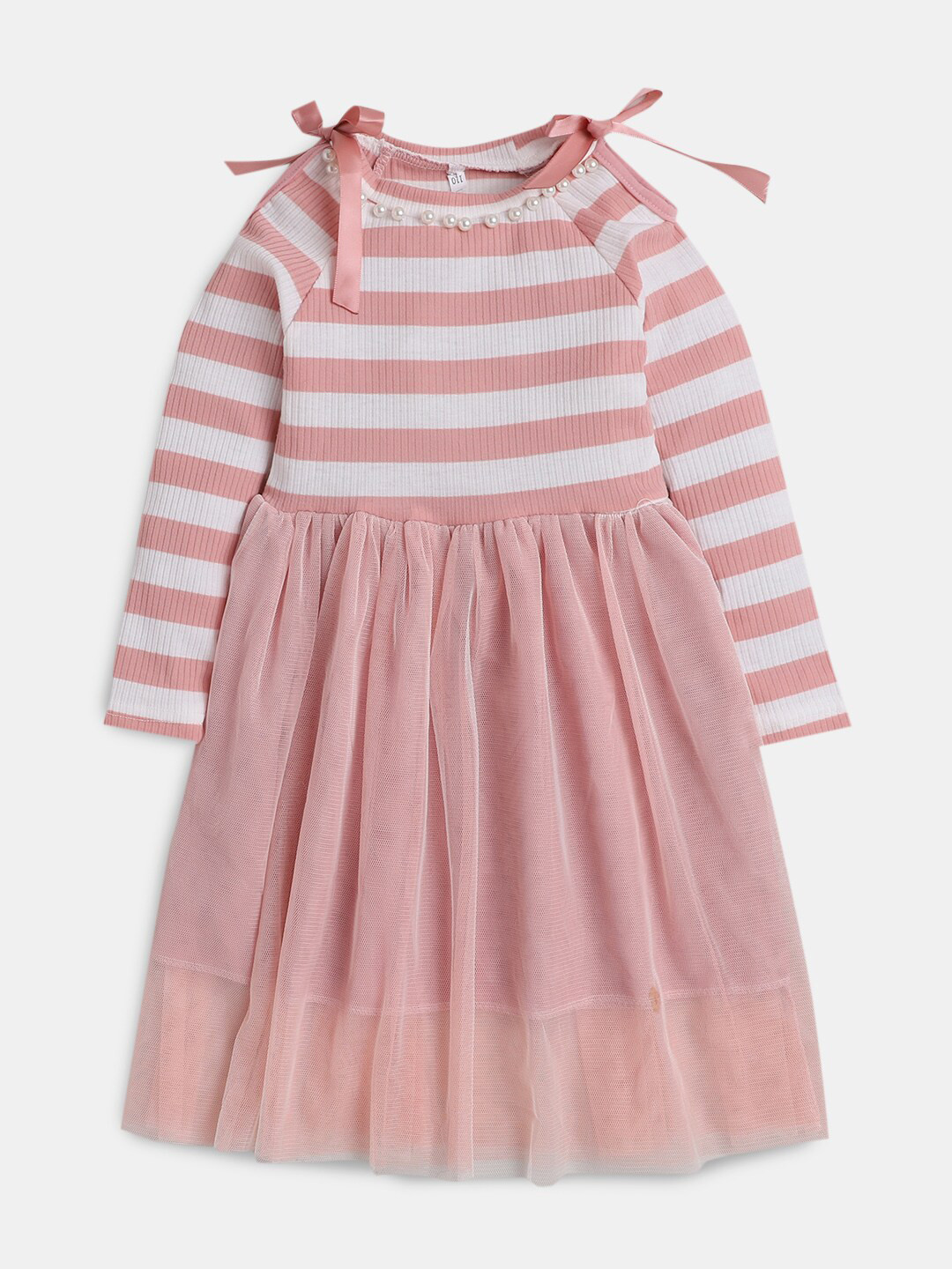 

Hopscotch Girls Striped Fit and Flare Dress, Pink