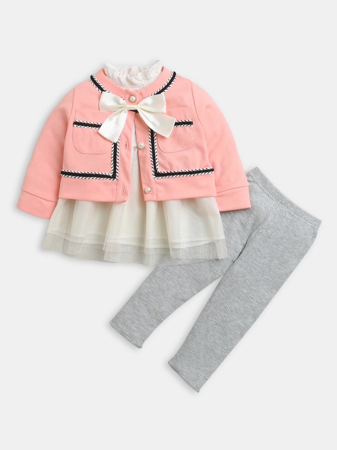 

Hopscotch Girls Pink & Grey Top with Trousers