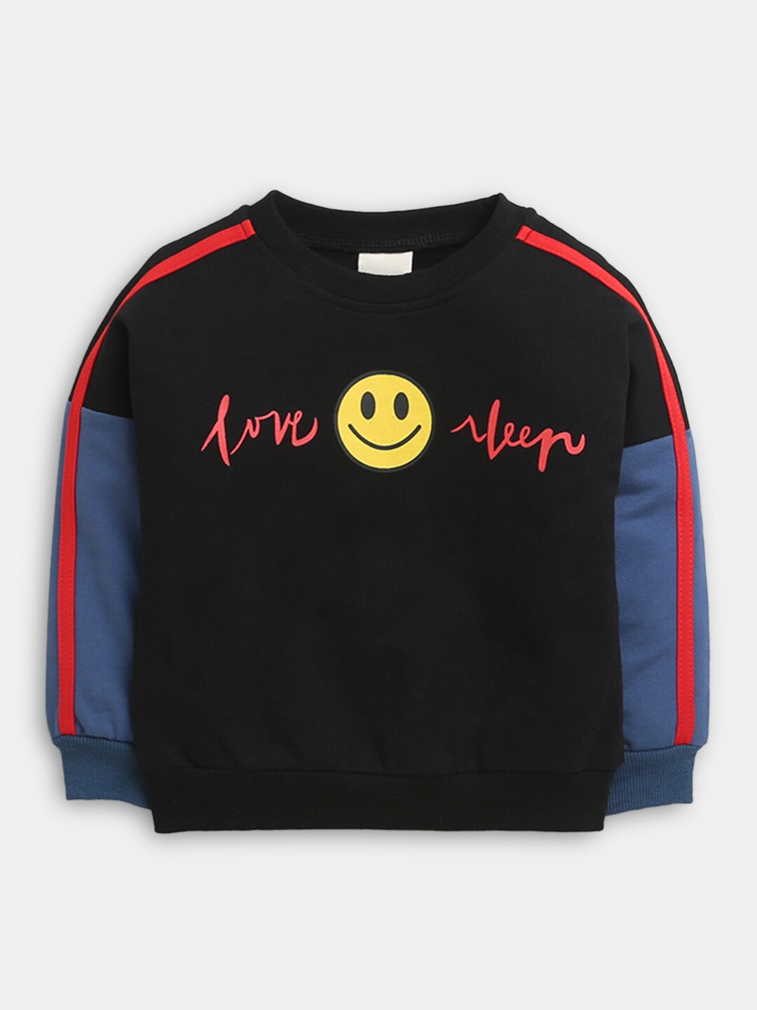 

Hopscotch Boys Black Printed Pure Cotton Sweatshirt