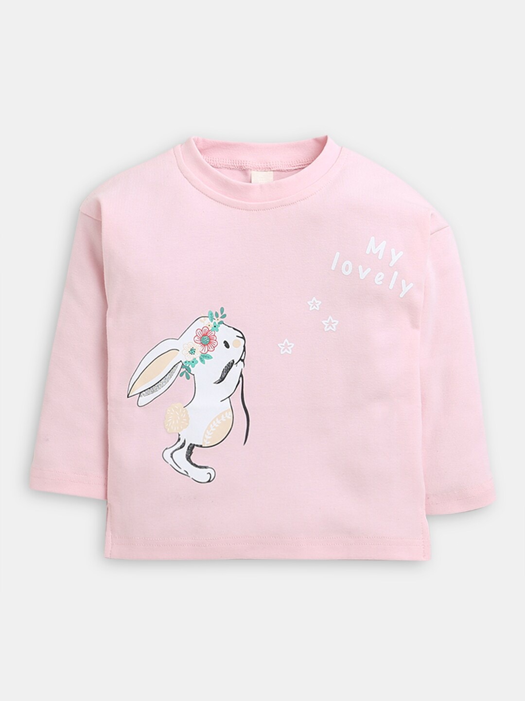 

Hopscotch Girls Pink Printed Sweatshirt