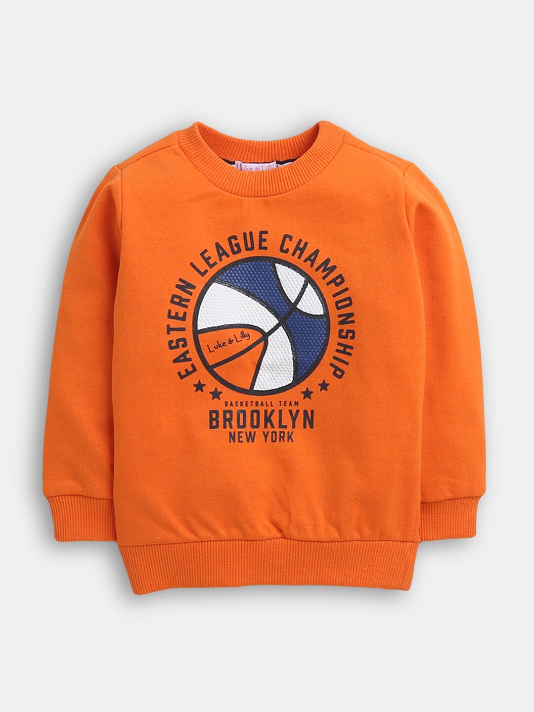 

Hopscotch Girls Orange Pure Cotton Sweatshirt