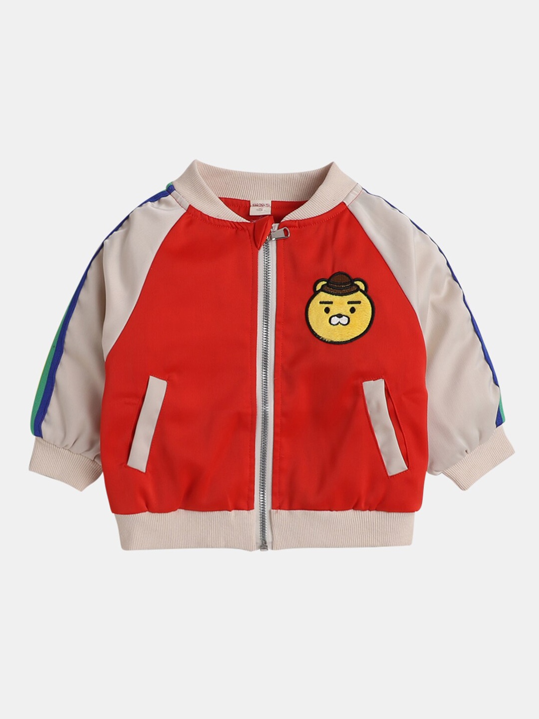 

Hopscotch Girls Red & Cream-Coloured Bomber with Embroidered Jacket