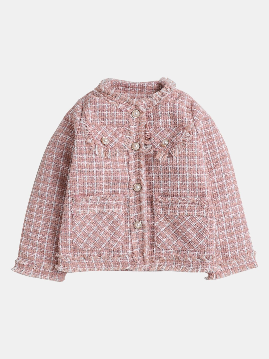 

Hopscotch Girls Pink Checked Tailored Jacket