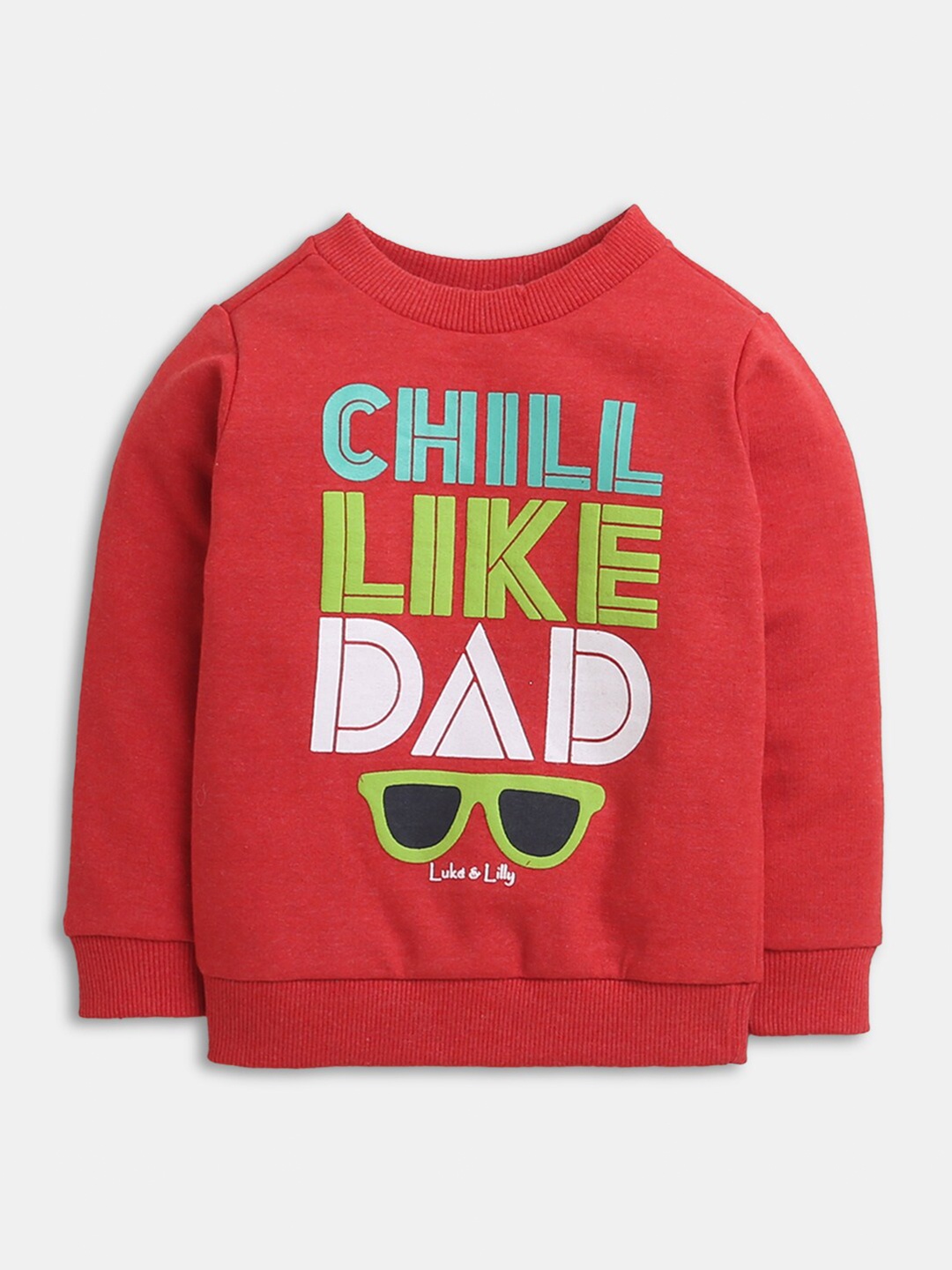 

Hopscotch Girls Red Printed Pure Cotton Sweatshirt