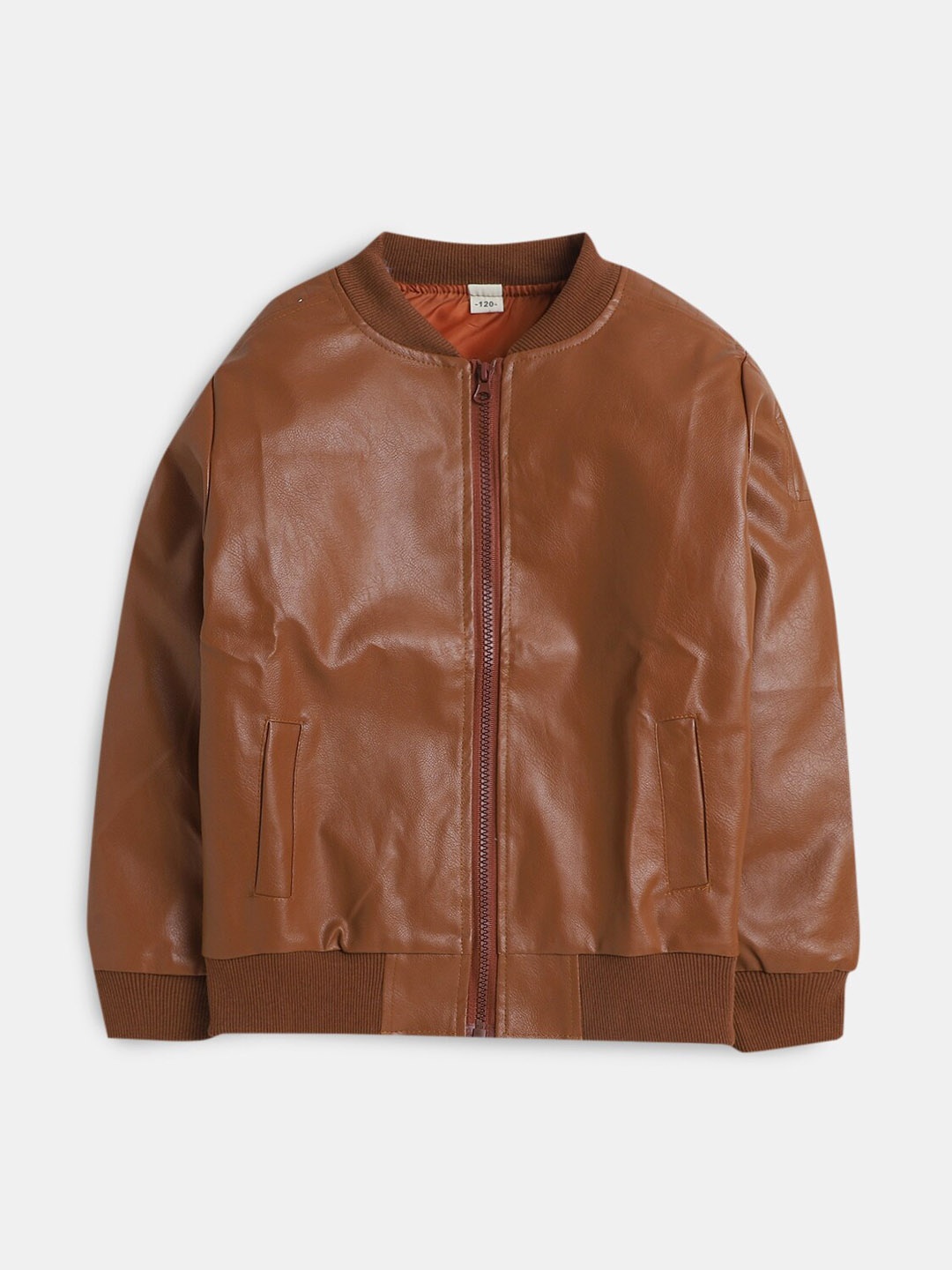 

Hopscotch Boys Brown Henley Collar Biker Jacket