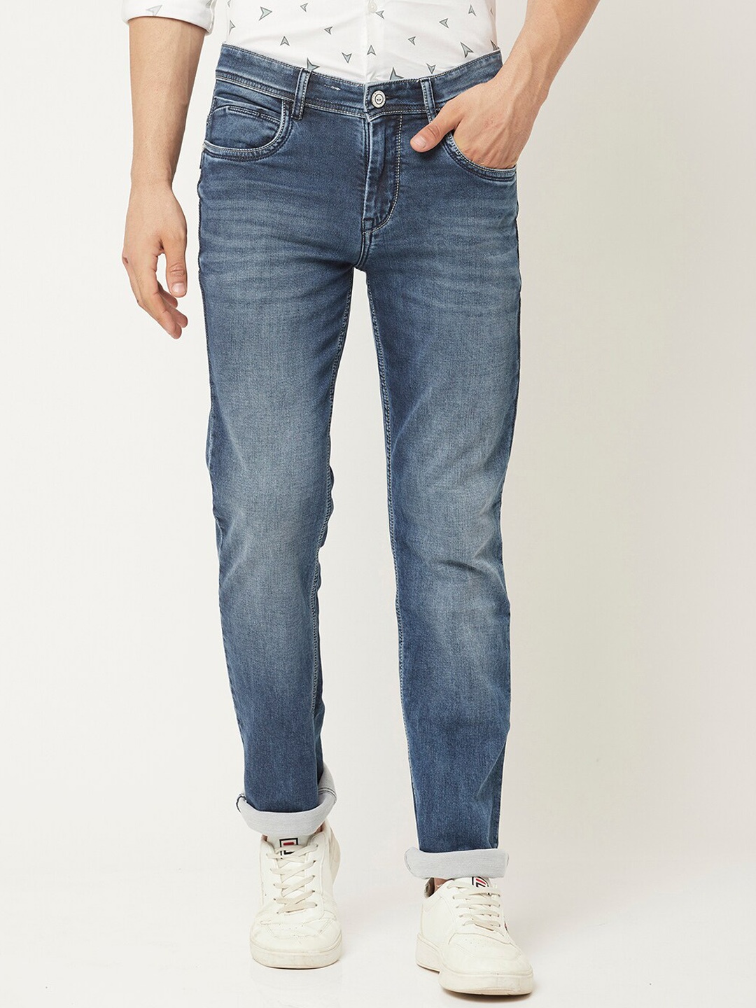 

Crimsoune Club Men Blue Urban Straight Fit Heavy Fade Jeans