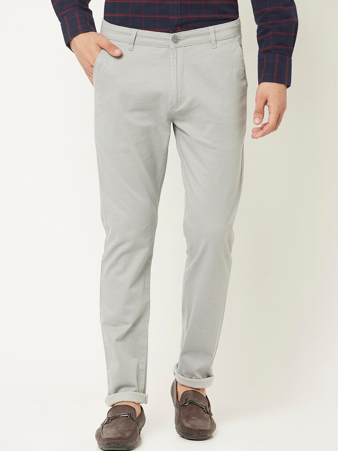 

Crimsoune Club Men Grey Urban Slim Fit Chinos Trousers