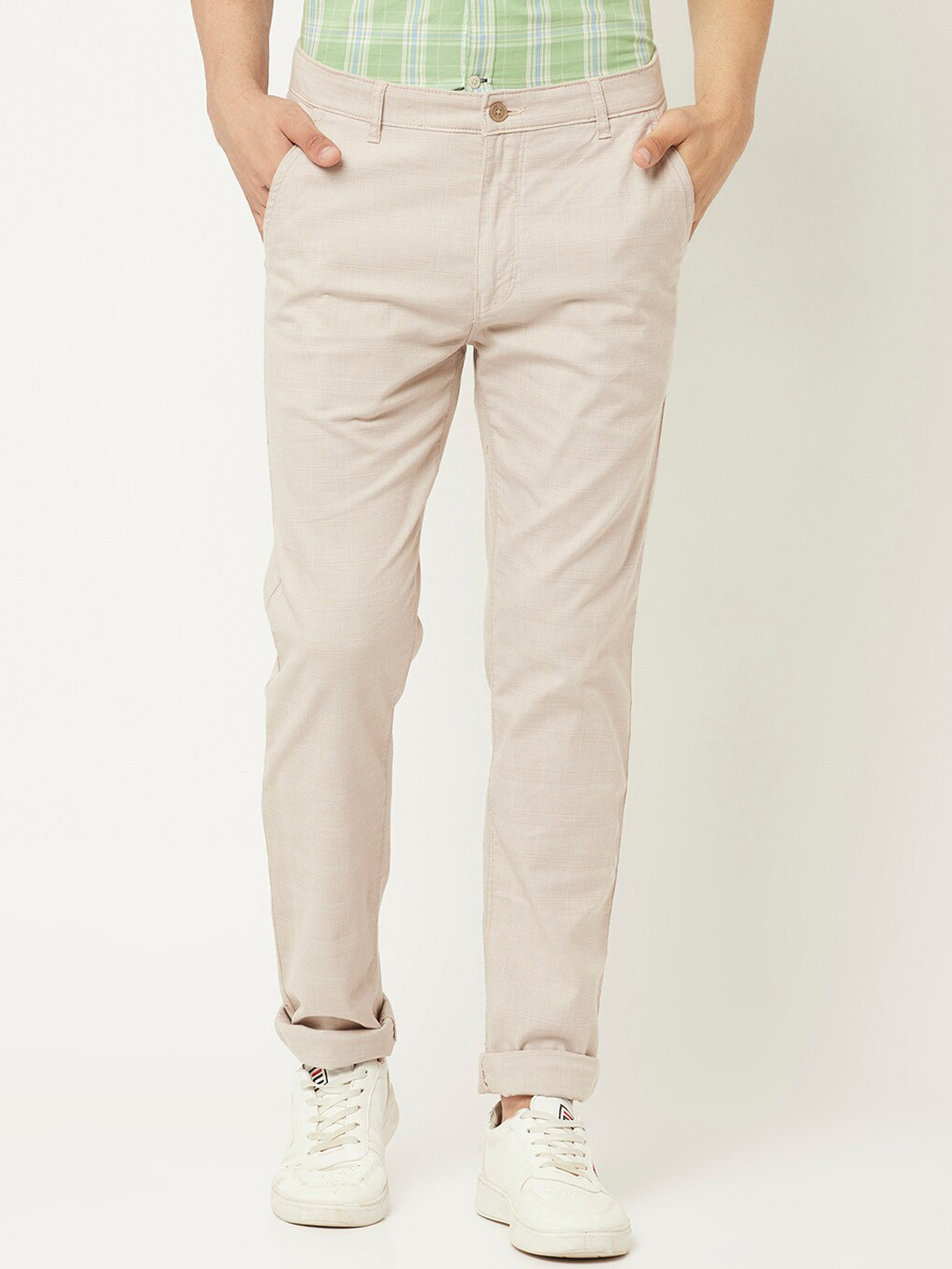 

Crimsoune Club Men Beige Urban Slim Fit Trousers