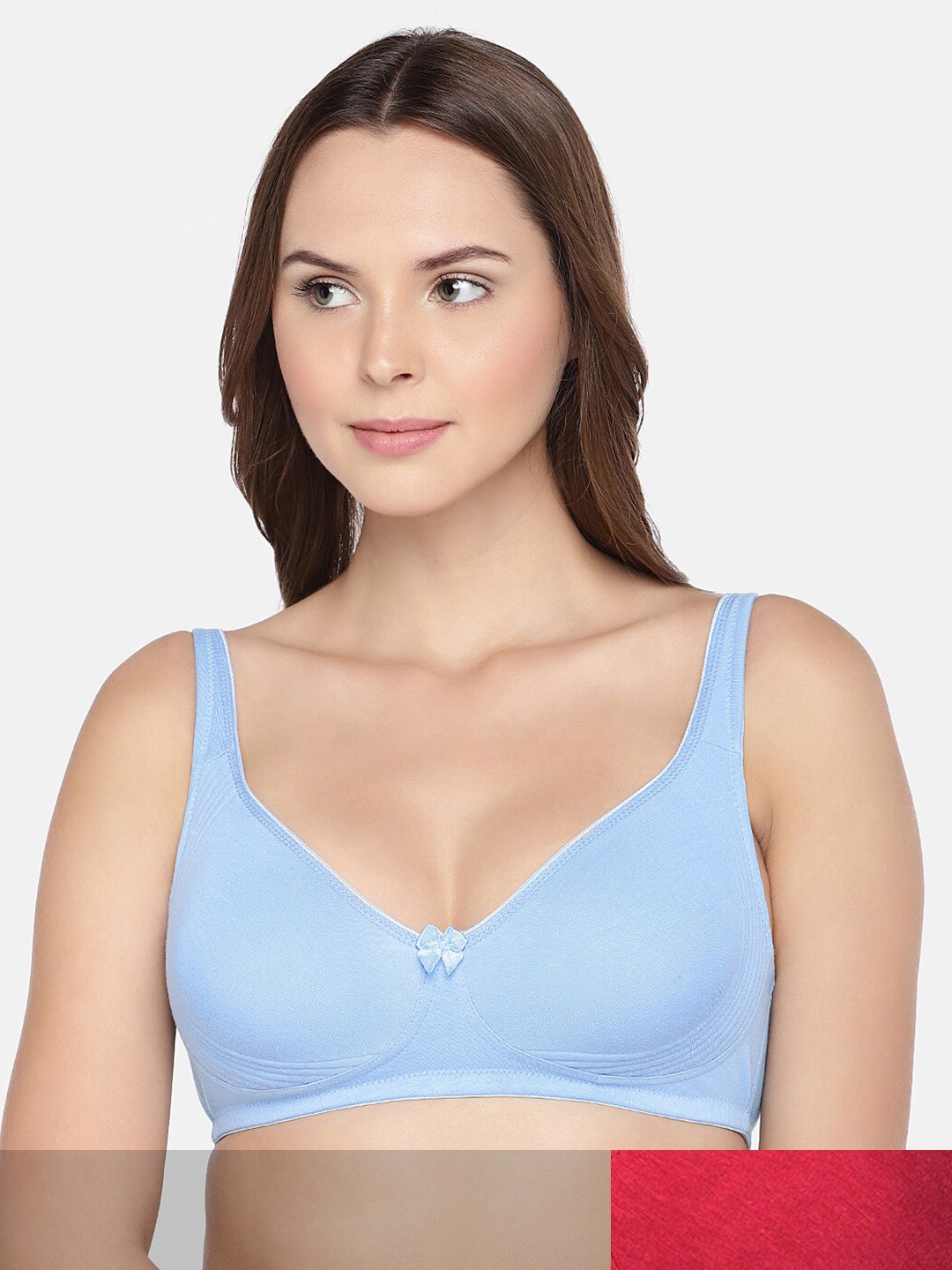 

Inner Sense Pack of 3 Organic Cotton Antimicrobial Side Support Bra, Maroon