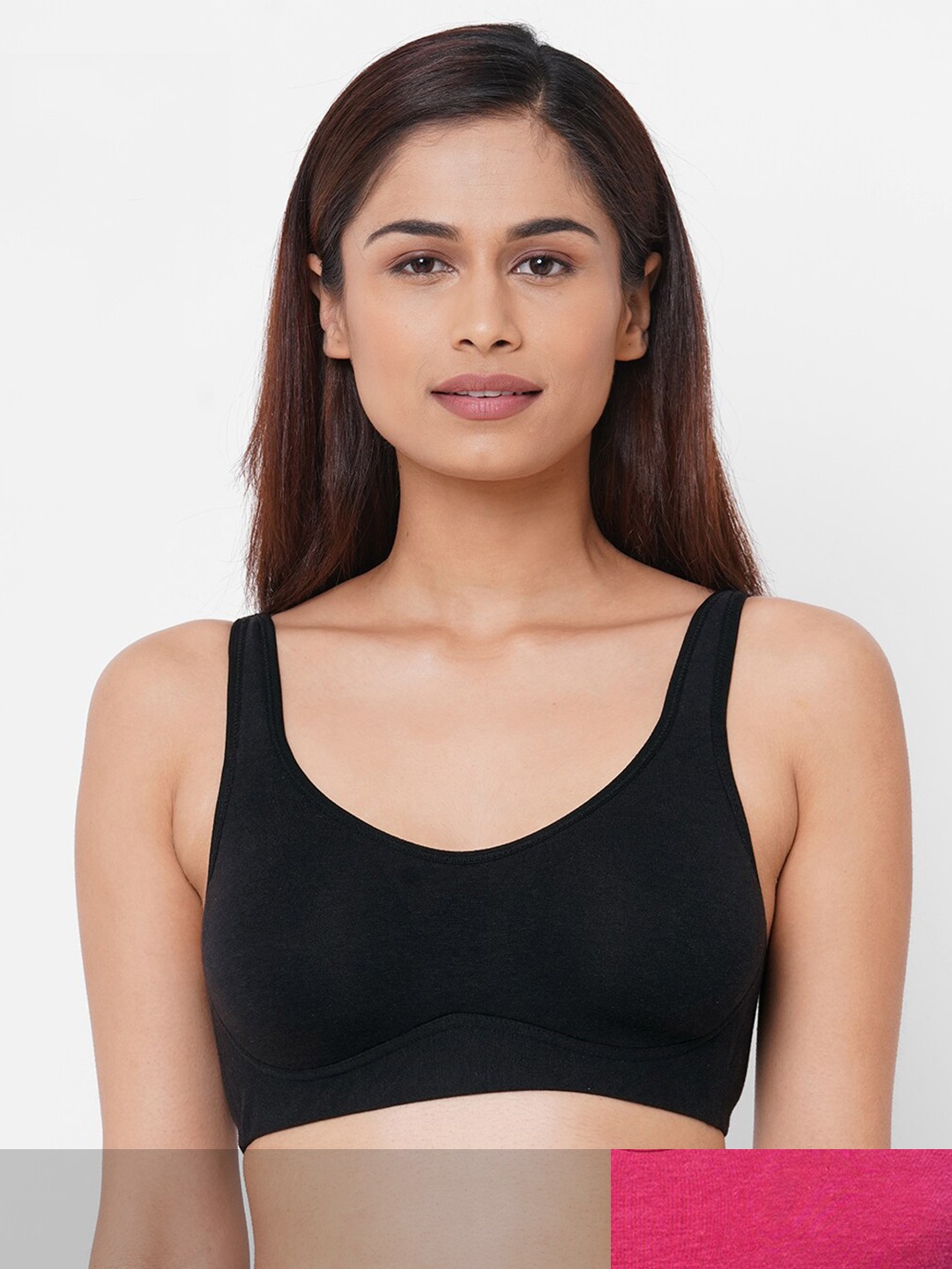 

Inner Sense Pack of 3 Organic Cotton Antimicrobial Full Coverage Bra, Black