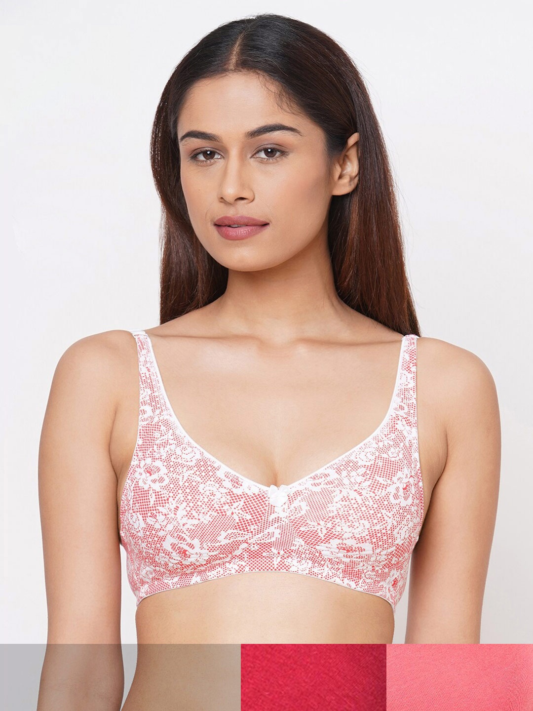 

Inner Sense Pack of 3 Solid Organic Cotton Antimicrobial Non Padded Bra, Maroon