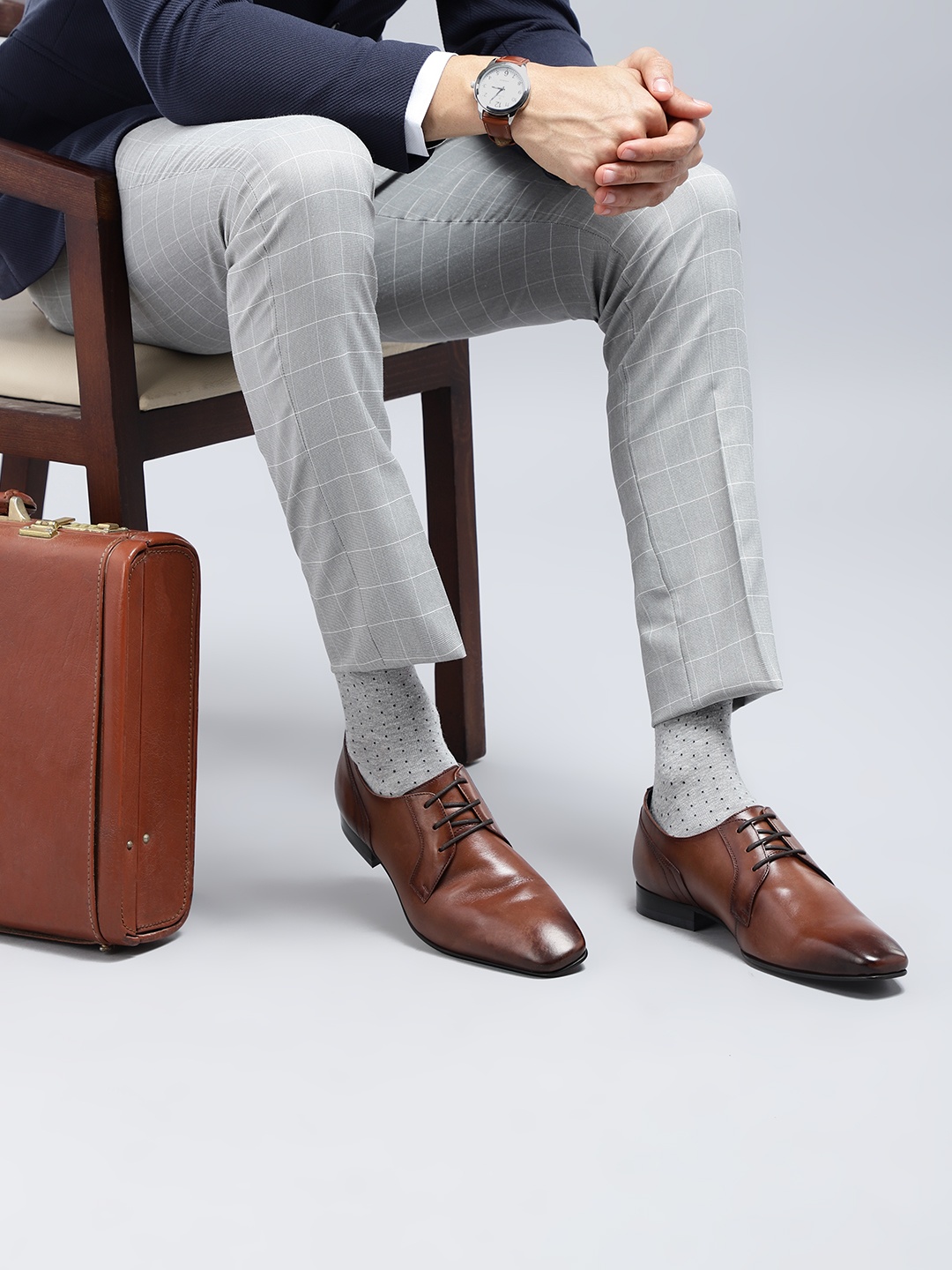 

Kenneth Cole Men Solid Leather Formal Derbys, Brown