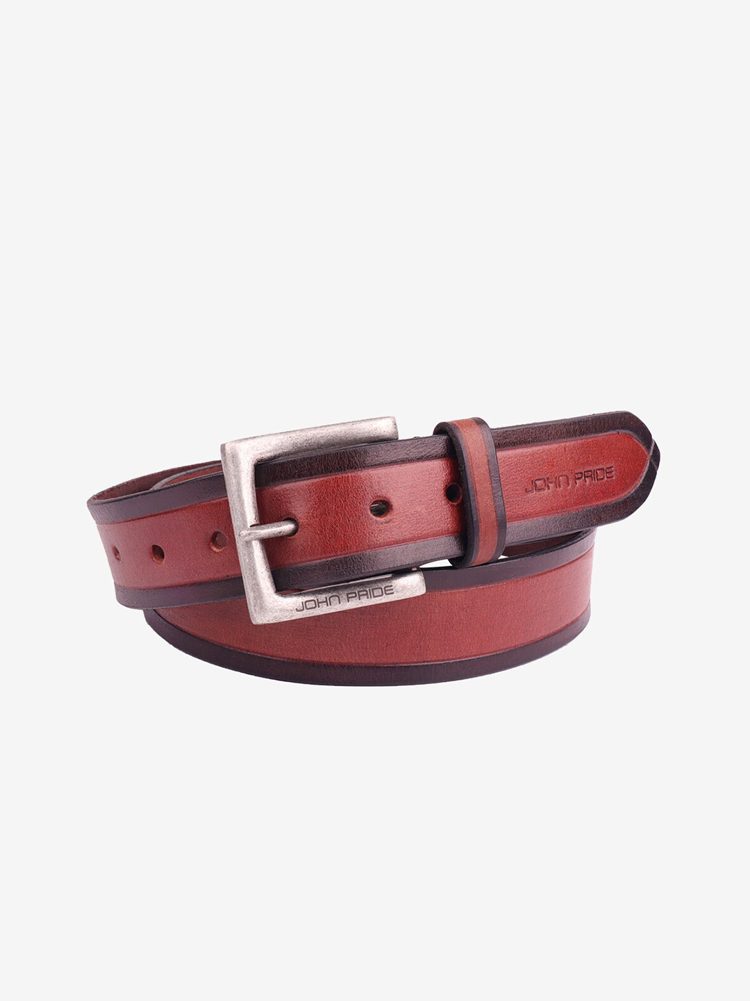 

John Pride Plus Size Men Brown Leather Belt