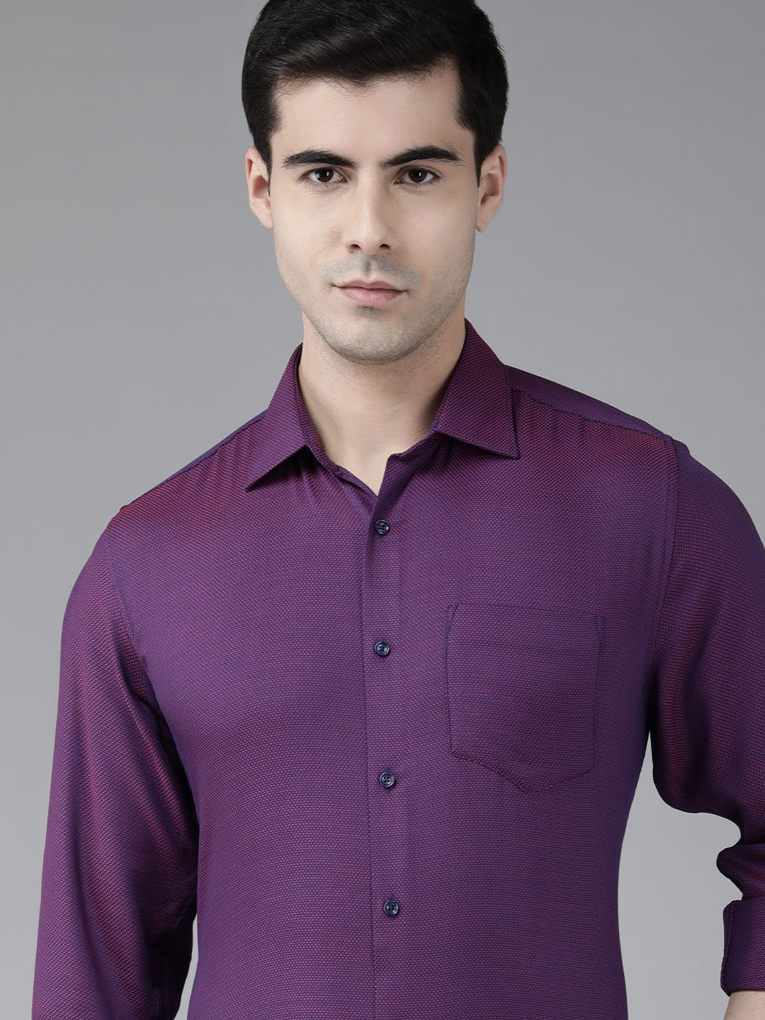 

Van Heusen Men Self-Design Formal Shirt, Purple