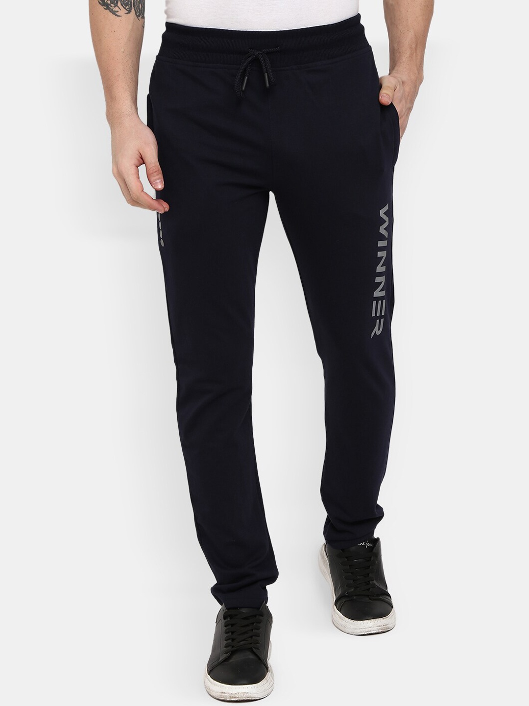 

V-Mart Men Navy Blue Typography Track Pant